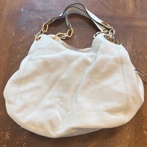 Michael Kors Soft Pebbled Leather Hobo Bag in Cream